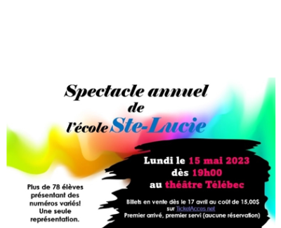 Spectacle annuel de l'école Ste-Lucie 