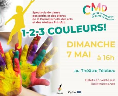 Spectacle 1-2-3 couleurs! | Centre de musique et de danse de Val-d'Or 